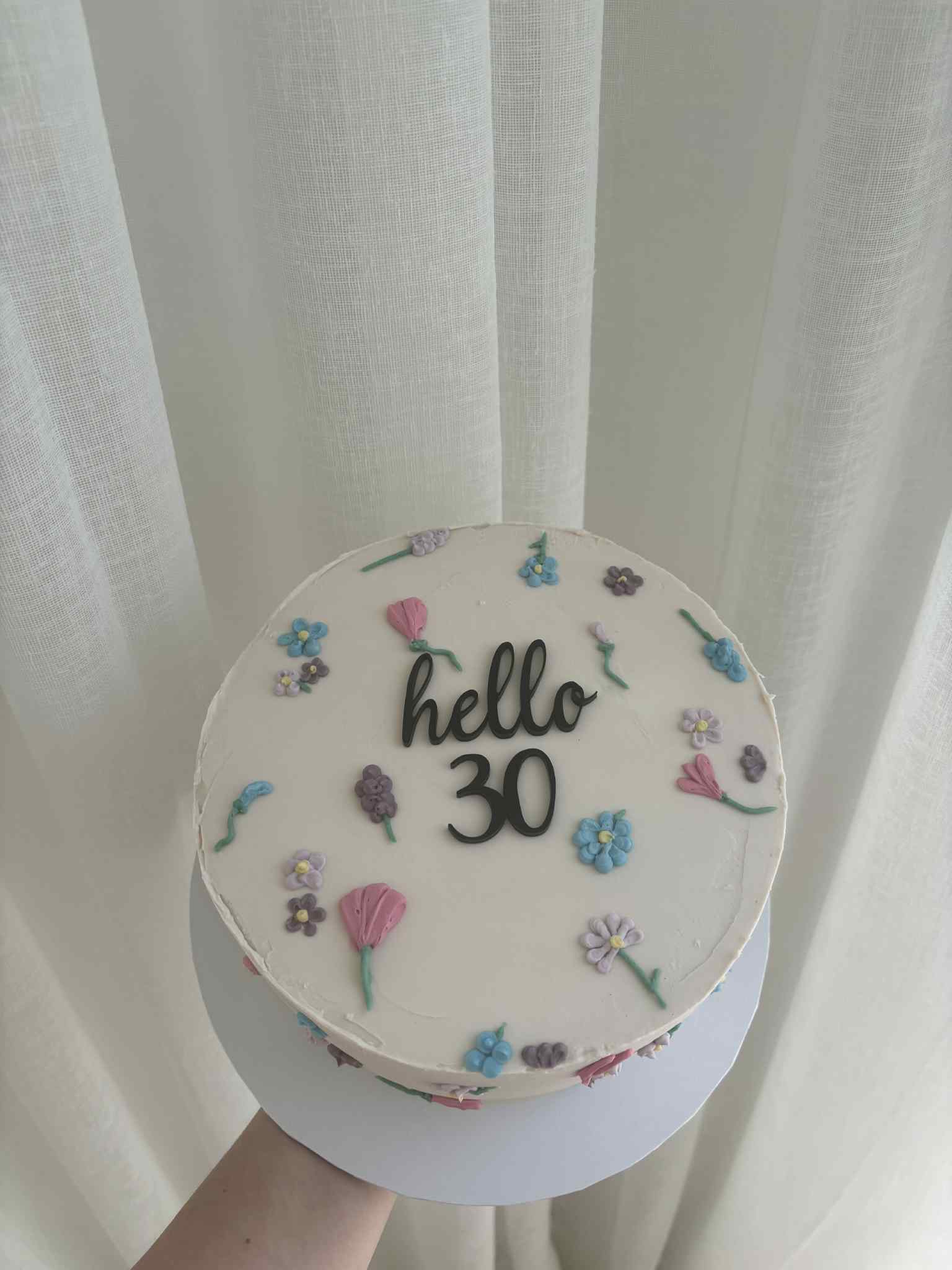 Hello 30 Floral Cake