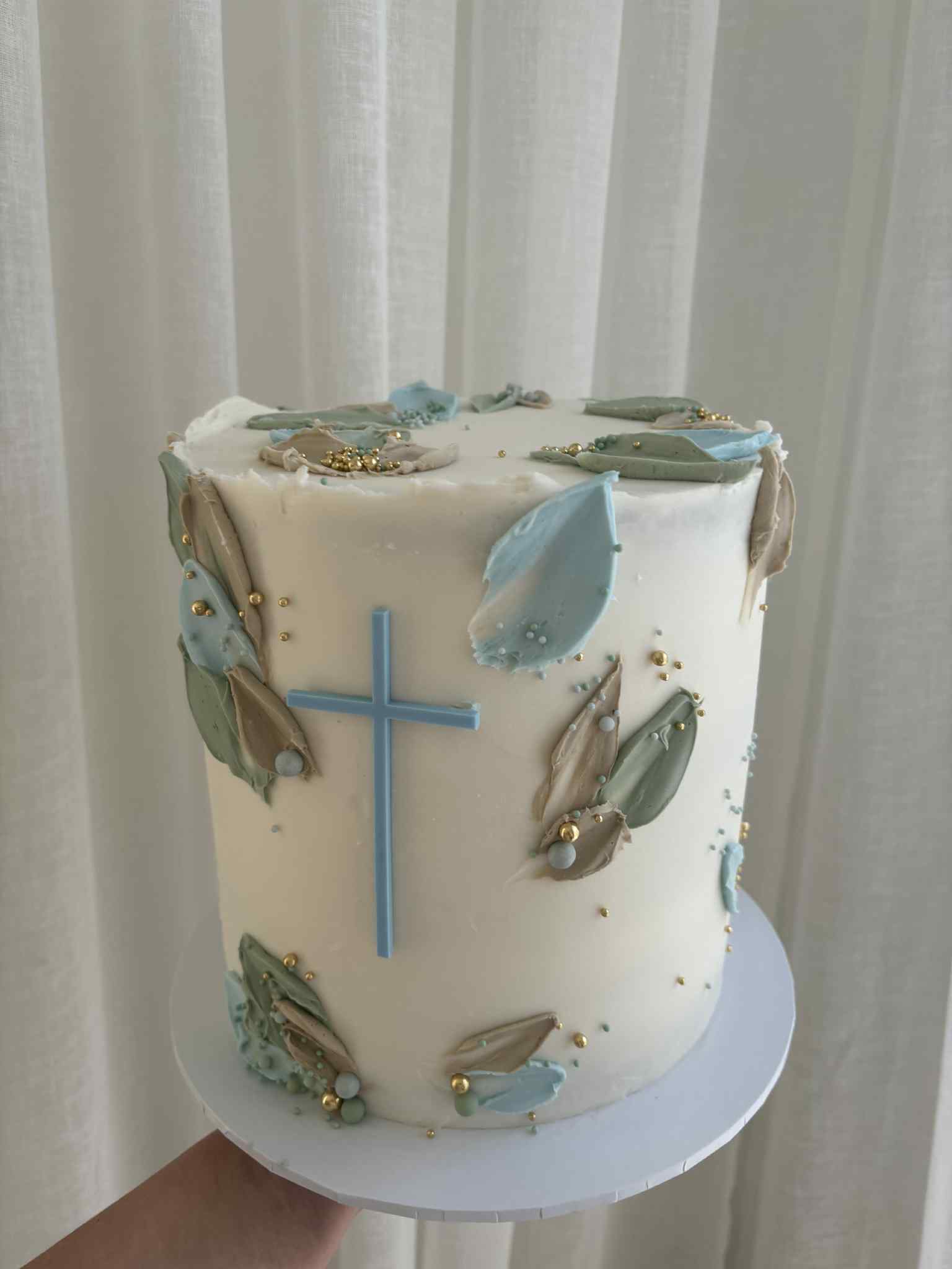 Baptism Cake with Cross