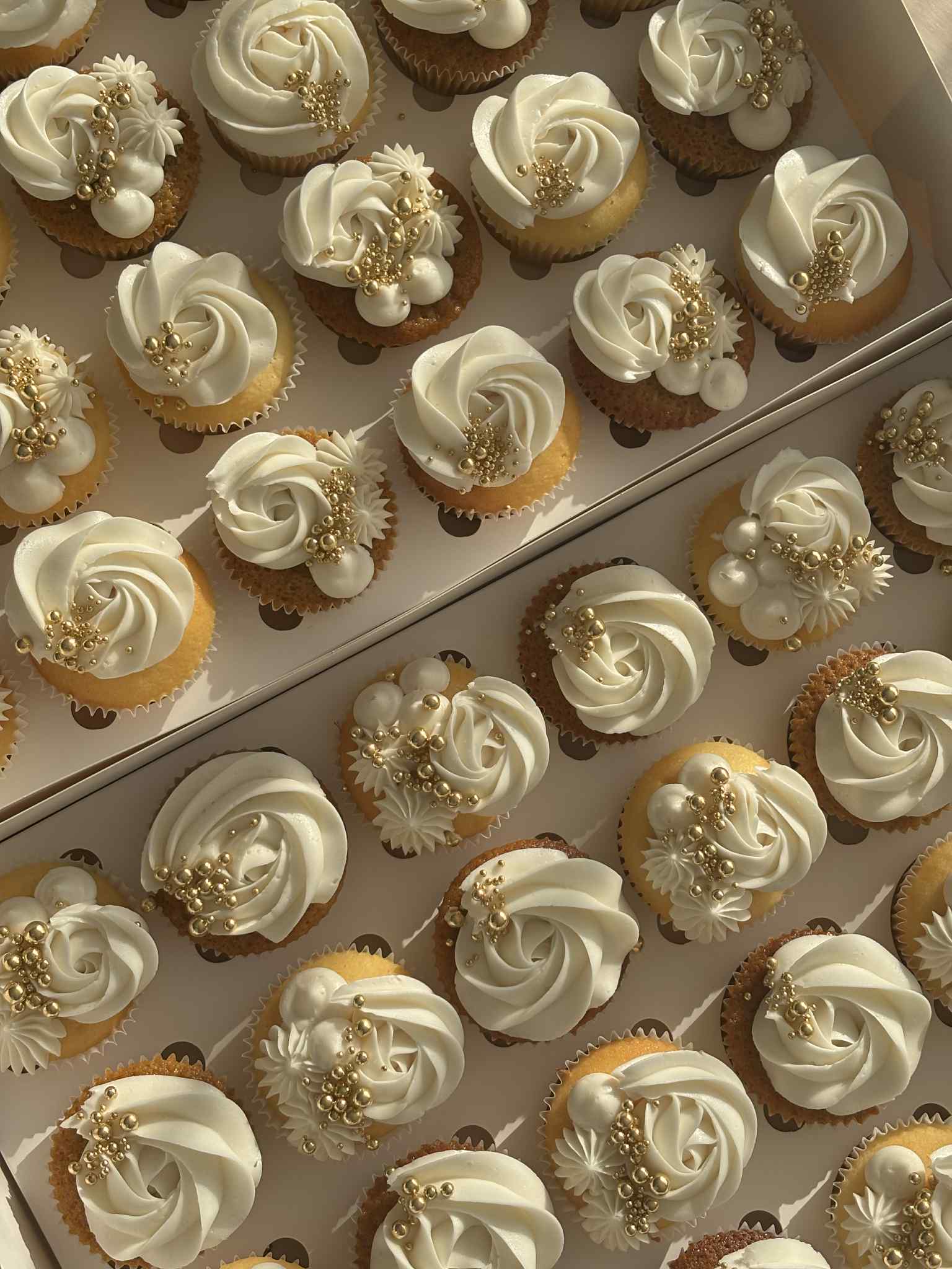 Gold Pearl Cupcakes