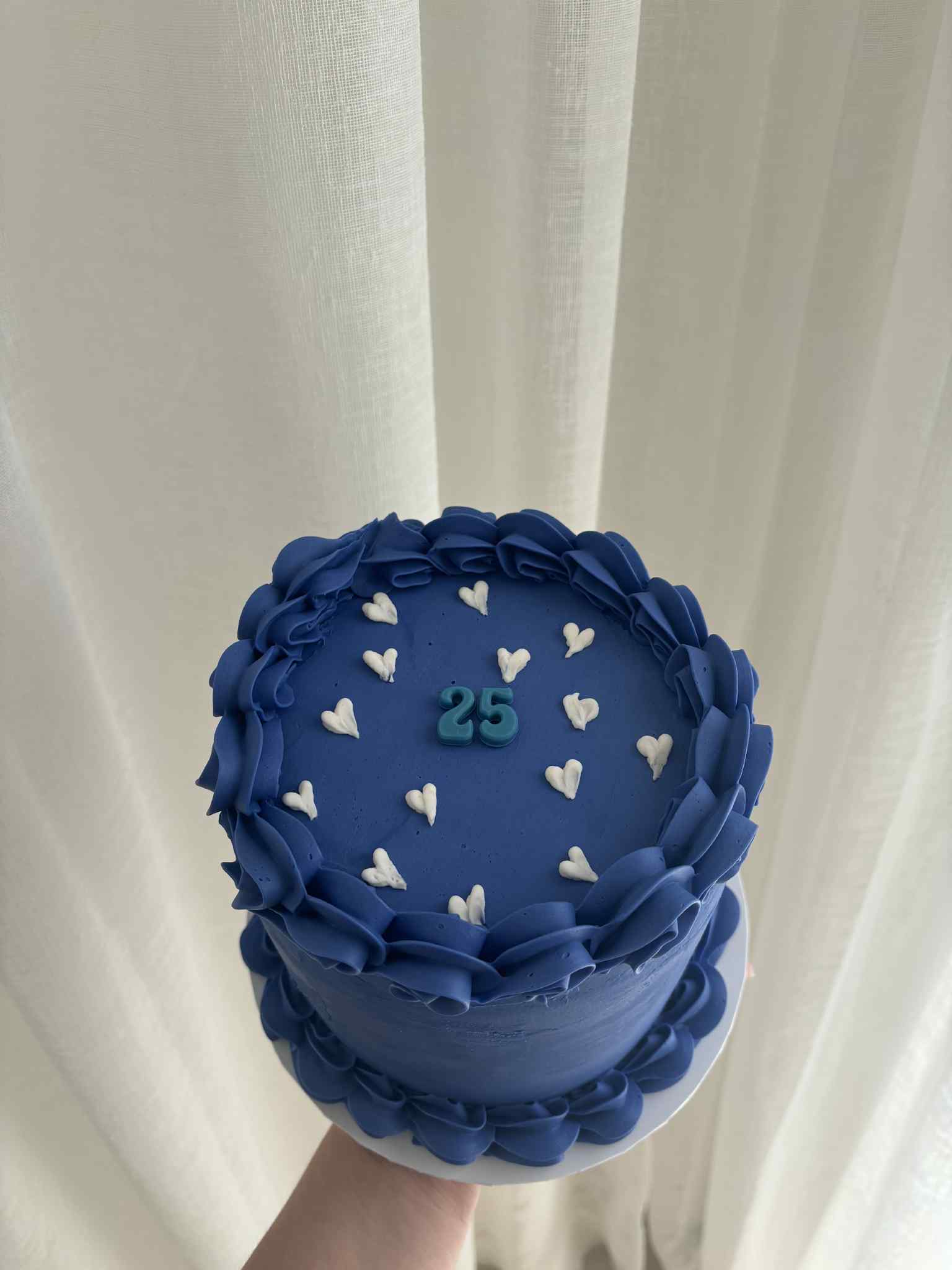 Blue 25th Birthday Cake