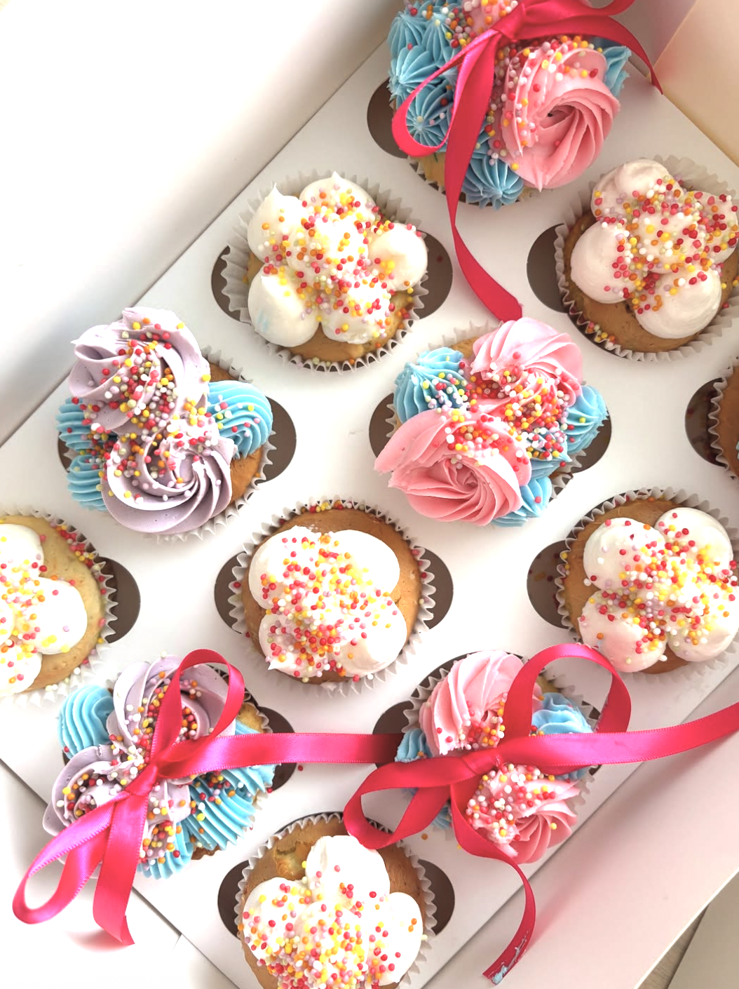 Festive Rainbow Cupcakes
