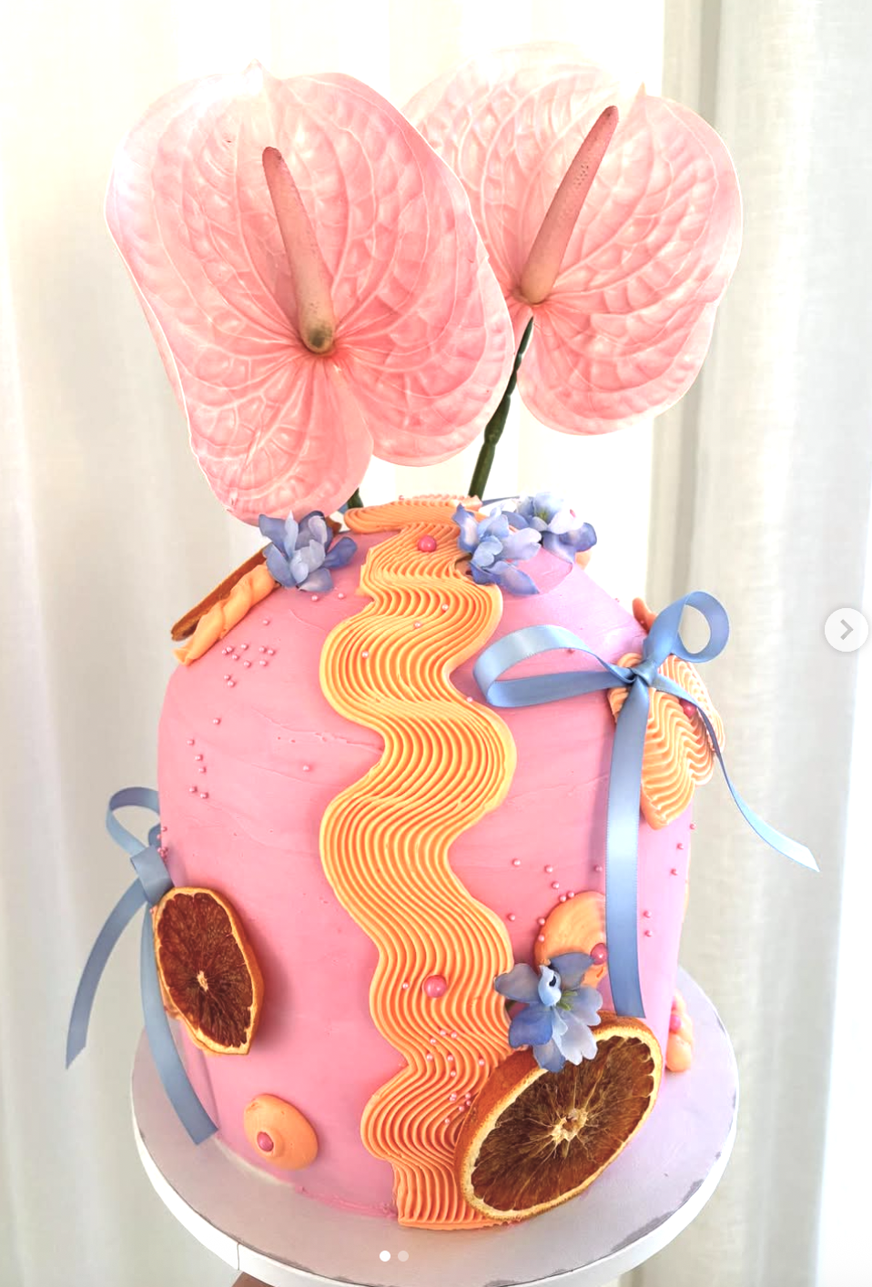 Pink Anthurium Artistic Cake