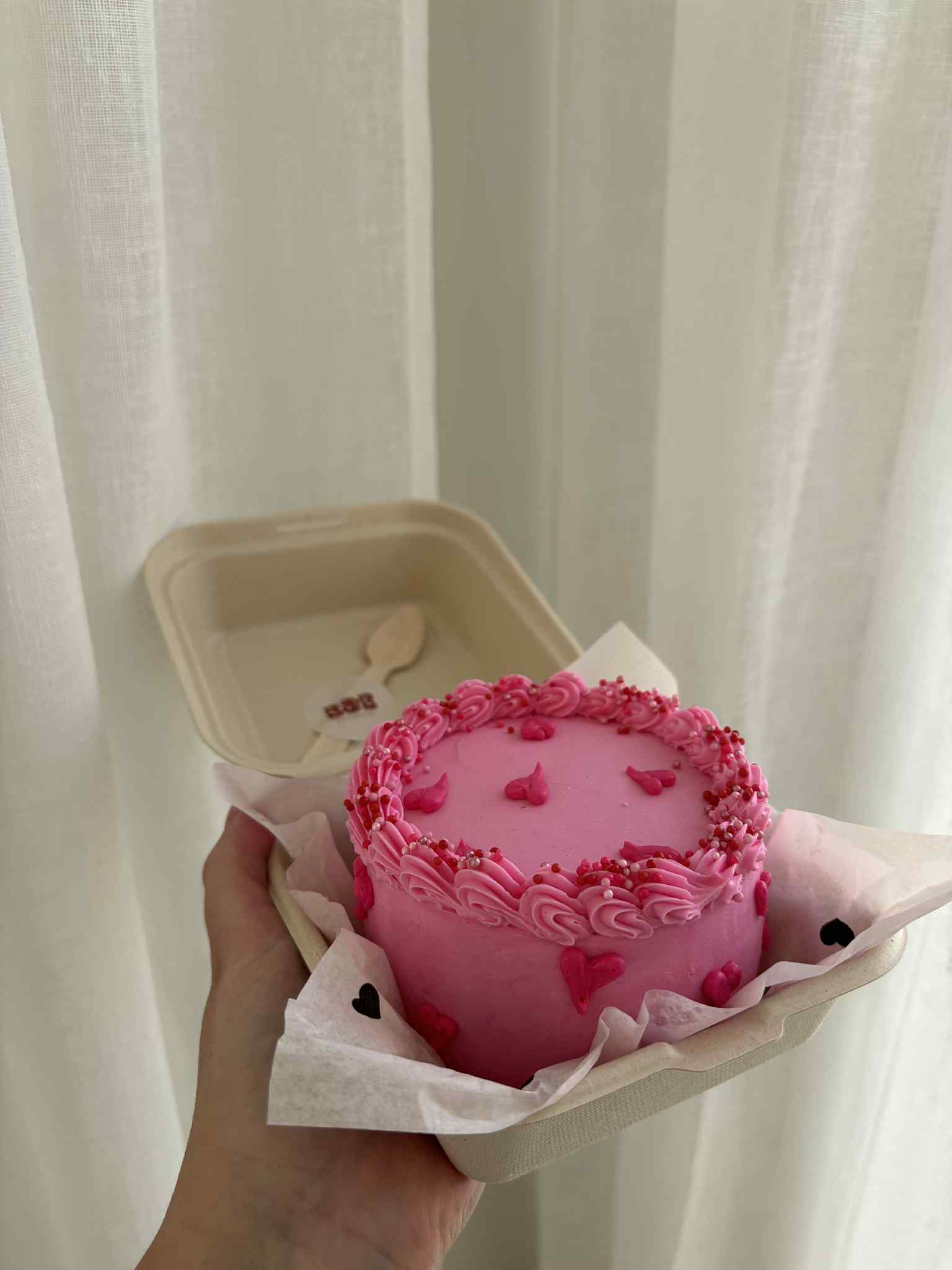 Pink Heart Cake