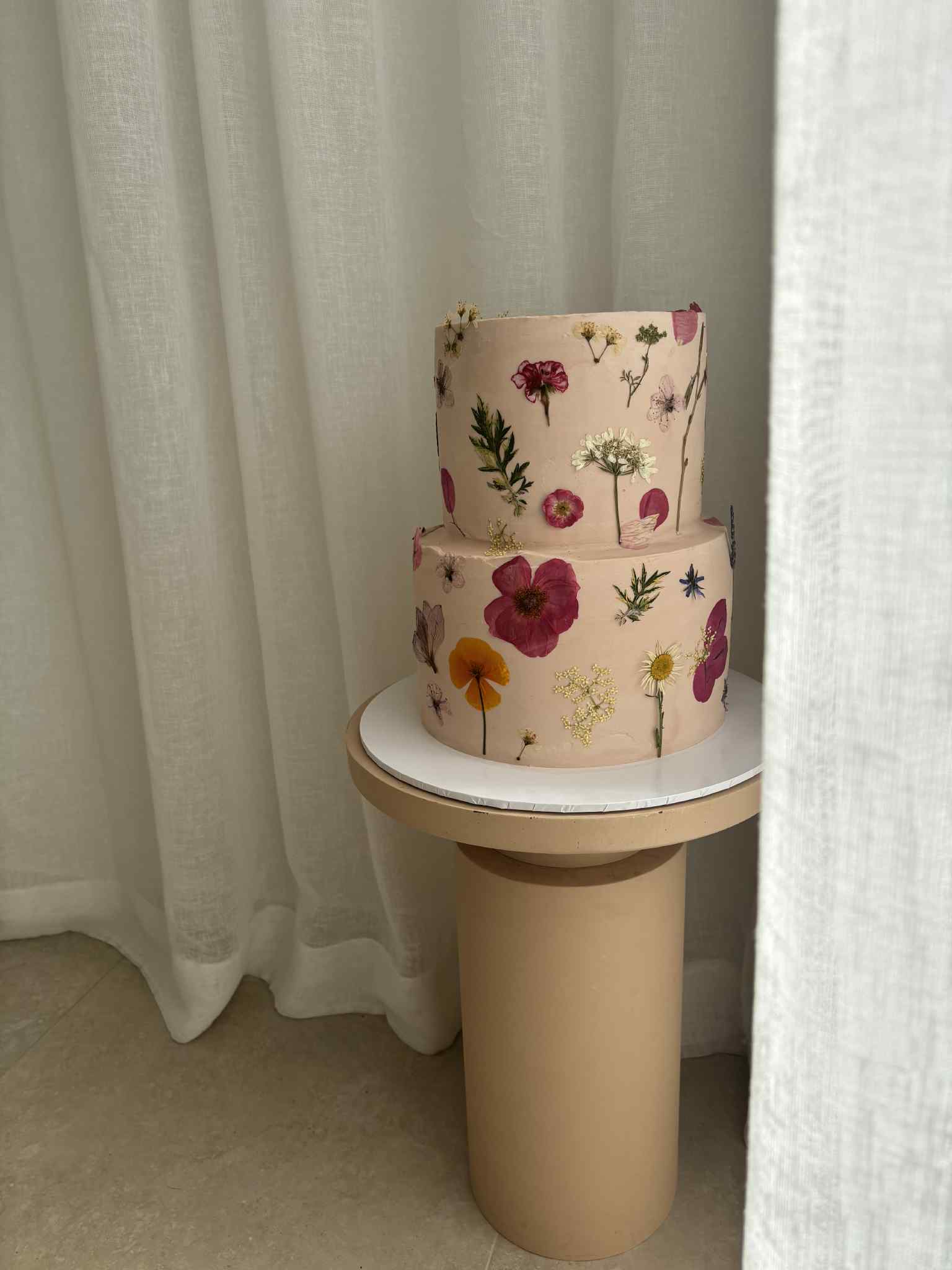 Pressed Wildflower Cake